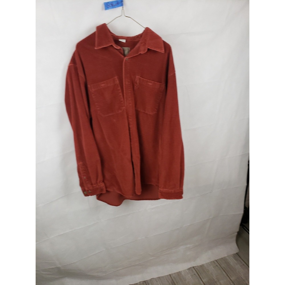 The Territory Ahead Maroon Red Corduroy Jacket 100% Cotton Checkered Shirt XL